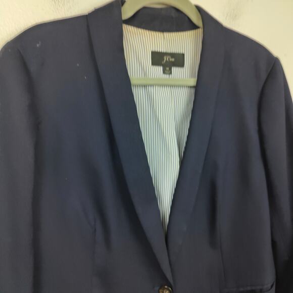 J Crew Parke Wool Flannel Blazer Womens 16 Navy Blue Preppy Dark Academia - Picture 3 of 11